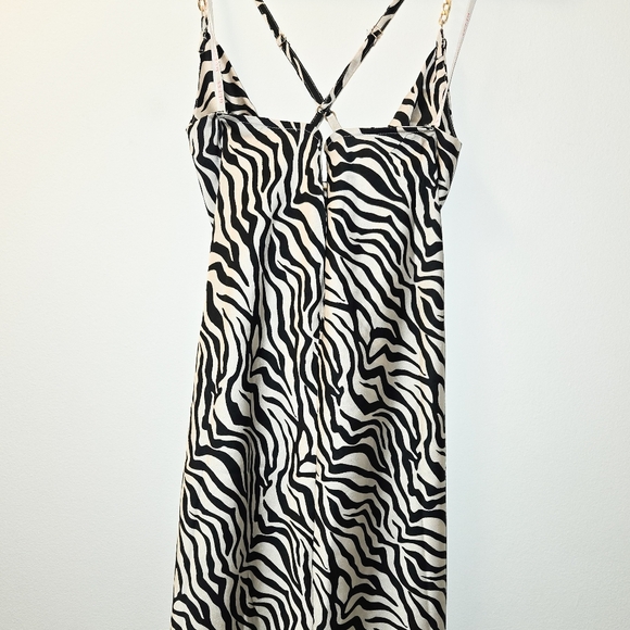 GUESS Zebra Print Silk Slip Dress Size Small - Picture 4 of 6